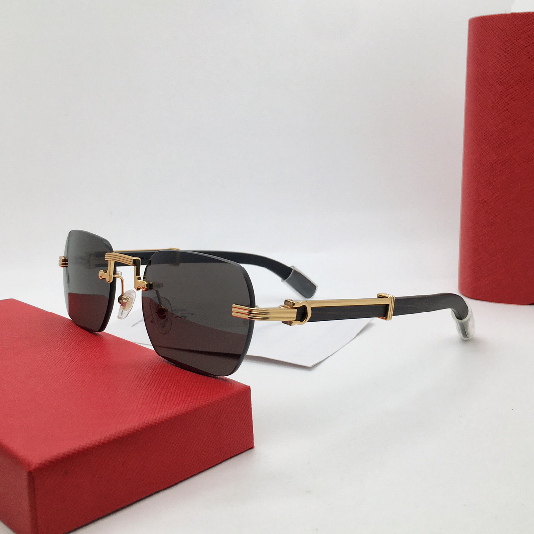 Sunglasses For Men and Women Designers 0362 Fashion Outdoor Leisure Style Wooden Temples Anti-Ultraviolet Retro Eyewear UV400 Square Frameless Glasses Random Box