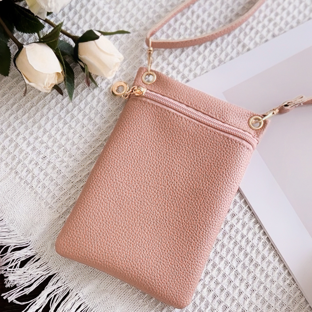 Litchi patterned mobile phone bag 2023 ladies handbag Sweet bag Womens shoulder bag Everyday versatile crossbody bag