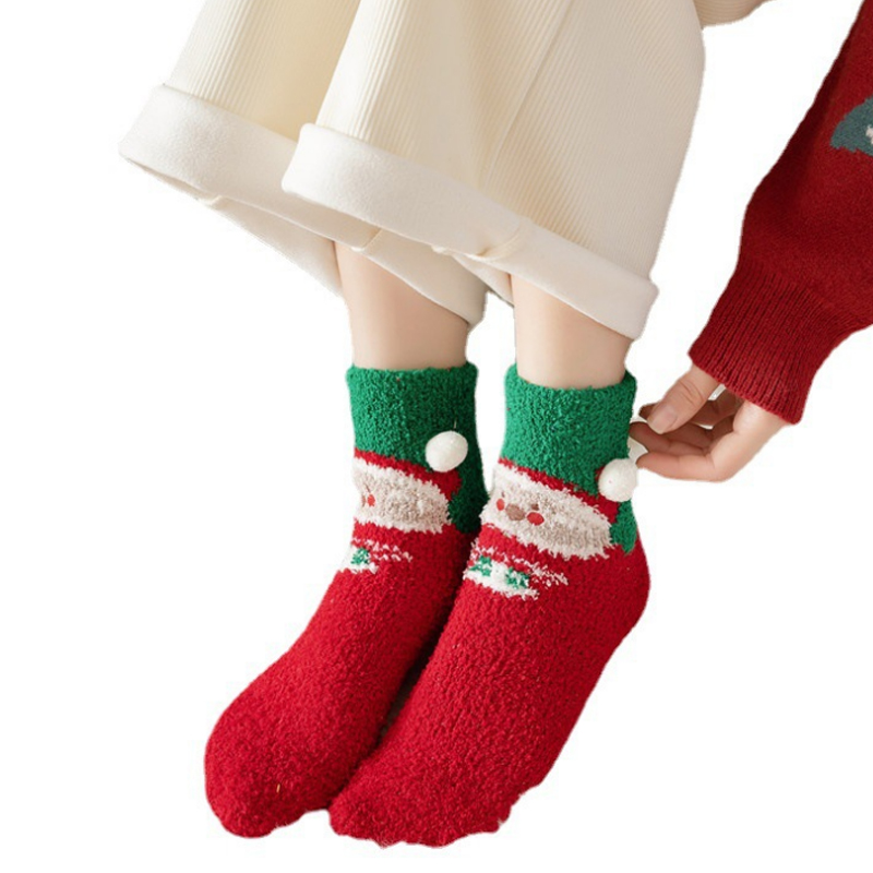 Designer Socks Ball Coral Veet Thickened Warm Sleep Parent Child Socks Children S Christmas Gifts Festival Scene Decoration YA Sports Socks