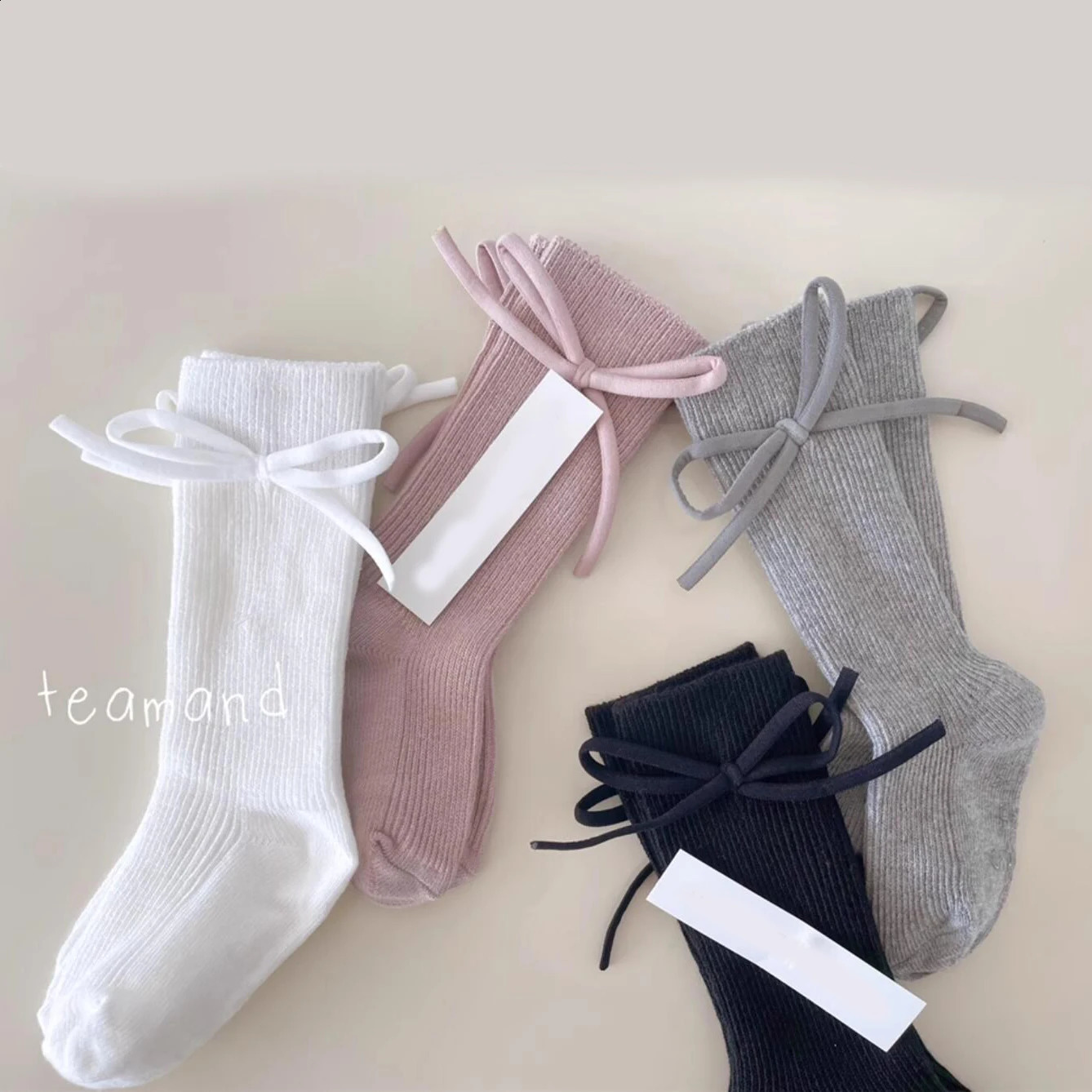 Baby girl clothing Christmas cotton ribbed childrens knee high socks bow n childrens socks 0-10 years 241118