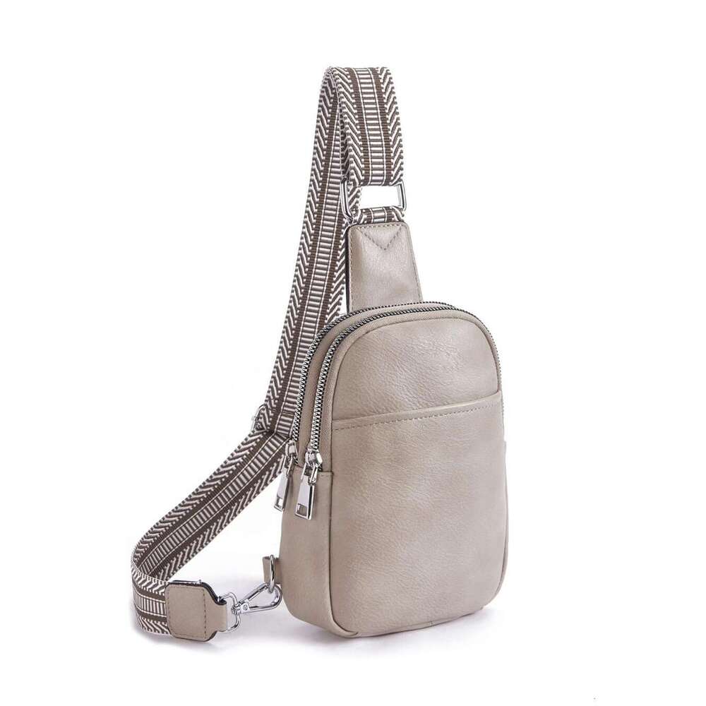 Hot selling unisex shoulder crossbody simple and high-end motorcycle PU texture chest bag, Guangzhou