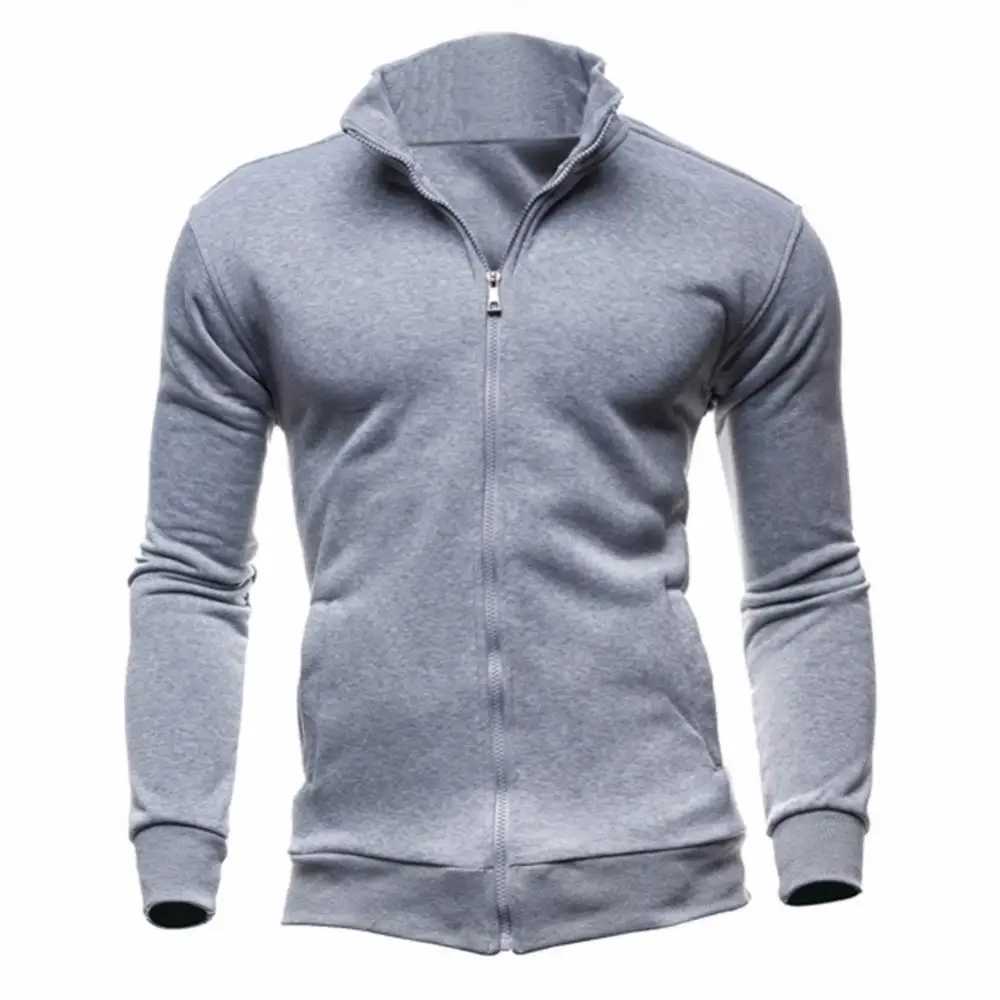 High Quality Fashionable mens zipper casual jacket brand mens stand up collar sportswear mens hoodless zipper sportswear T241118