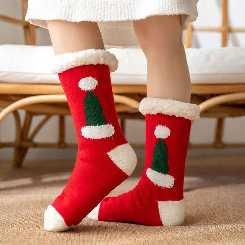 Childrens Cute Warm Socks Thick Cotton Winter Womens Socks Christmas Kavay Inventory Christmas Gifts Family Flooring Room Fun Socks 241118