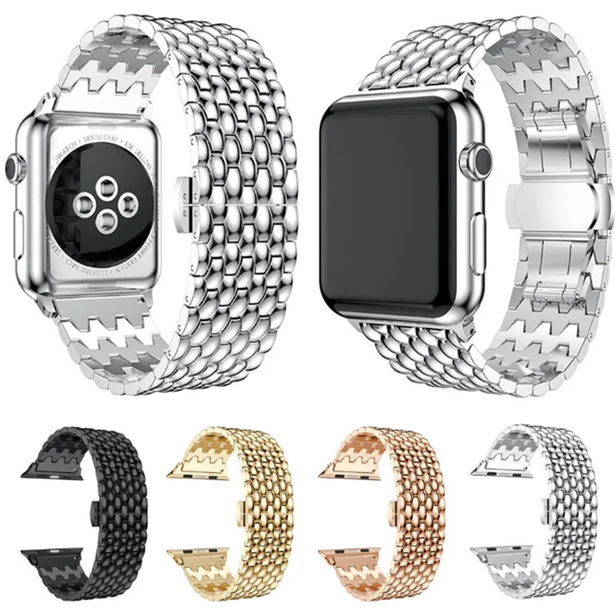 Smart Straps Seven Bead Dragon Patterned Bracelet Chain Link Band fit iWatch 9 8 7 6 5 4 SE Strap for Apple Watch Ultra 2 Series 9 38/40/41mm 42/44/45/49mm Watchband