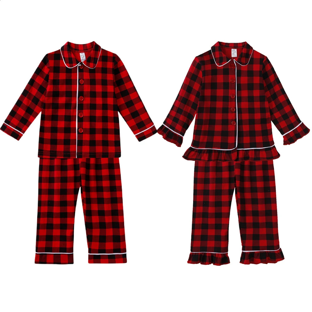 Christmas Pajama Set Childrens Red Velvet Clothing Family Matching Childrens Boys and Girls Clothing Christmas Set PajamPants Customized Gift 241118