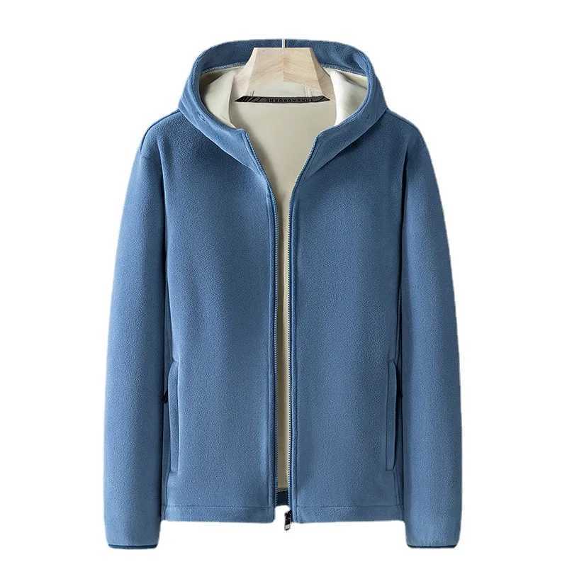 High Quality New Winter Basic Thick Warm Hoodie Mens Zipper Polar Fce Sportswear Plus Size Solid Casual Hot Hoodie 7XL 8XL T241118