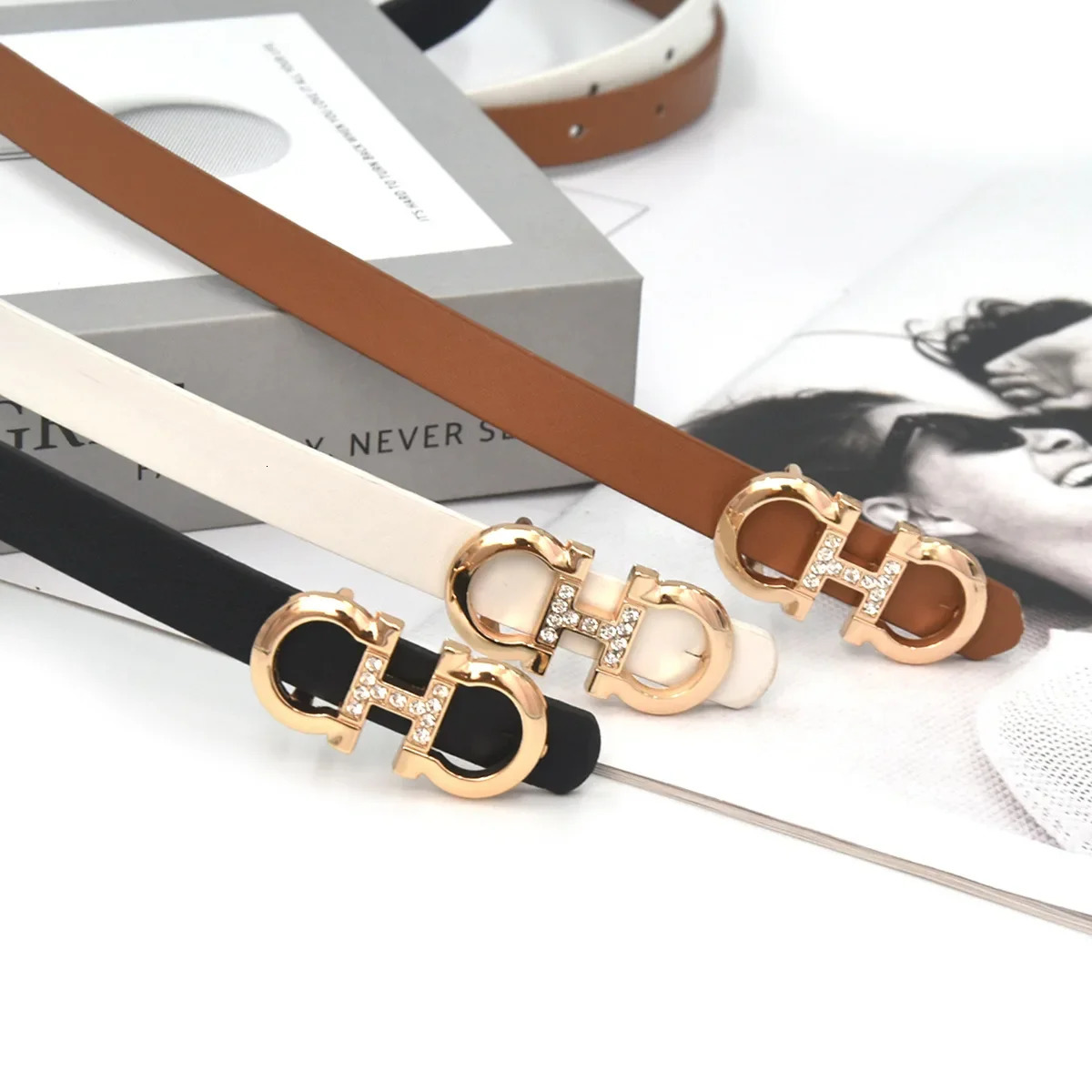 Women's Waist Strap Thin Belt for Lady Girls Pants Jeans Dress Belt Alloy Pin Buckle Waistbands Adjuestable 240410