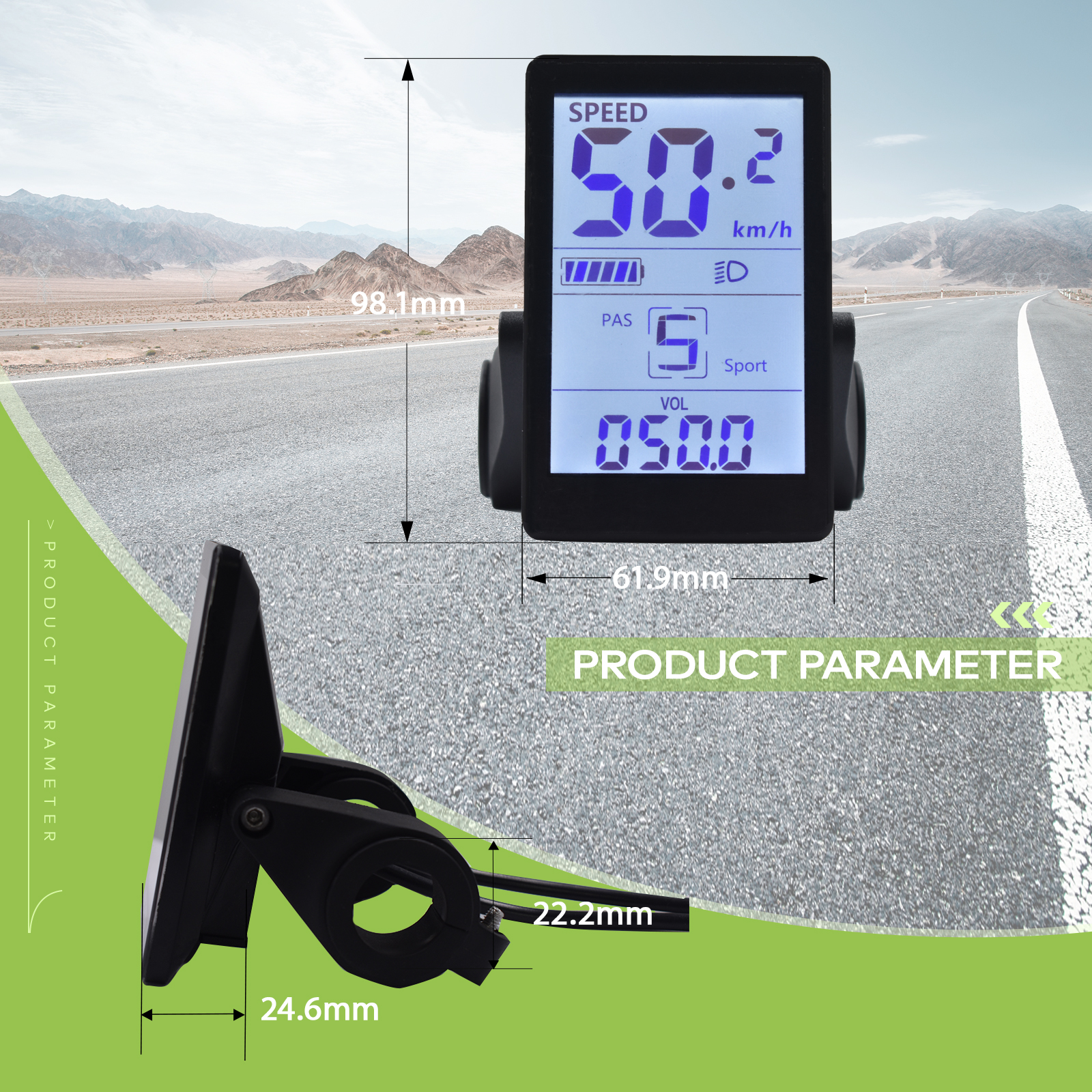 Display E-bike & E-Scooter M6H Bike Compact Cycling Computer Portable Electronic Bike Computer for E-Bike & Scooter Performance Analysis