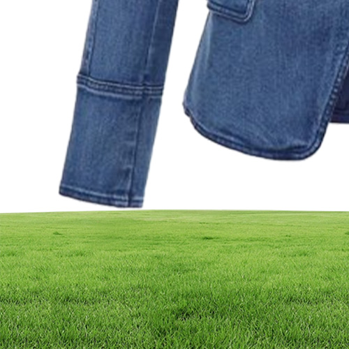 HIGH QUALITY New Fashion Designer Blazer Women039s Metal Lion Buttons Double Breasted Denim Blazer Jacket Outer Coat CJ1914088348