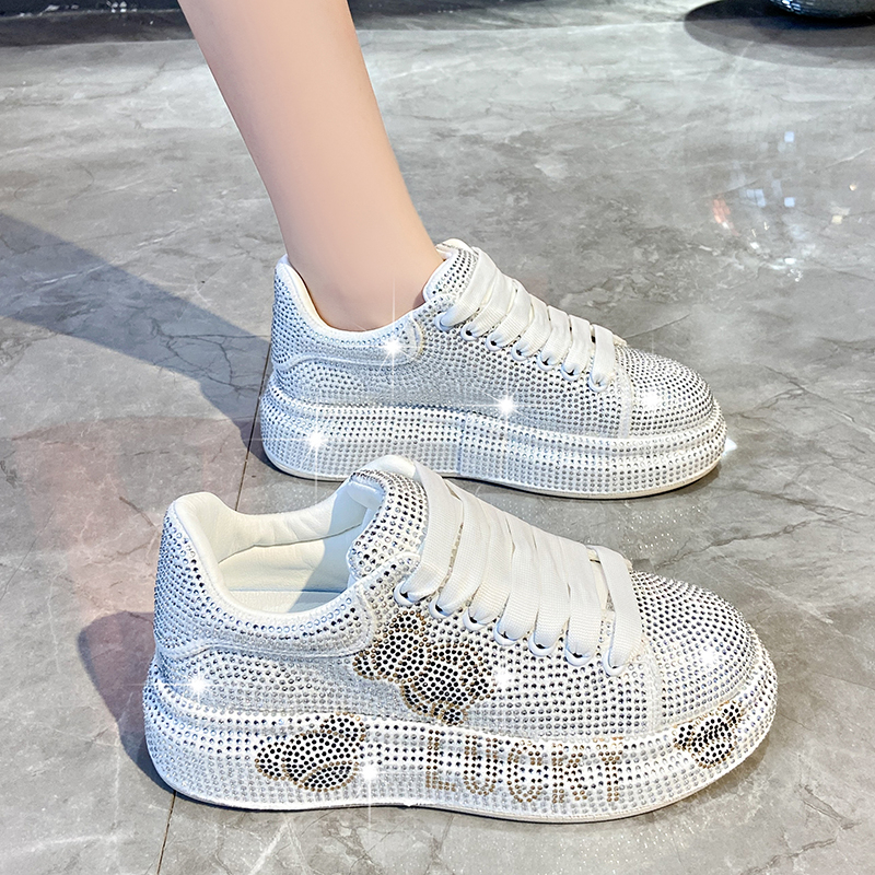 Luxury Women's Sneakers with Sparkles Shoes Woman Shoe Luxury Platform Woman-shoes Trainers Rhinestone Fashion Heels Casual Shoe Designer rhinest