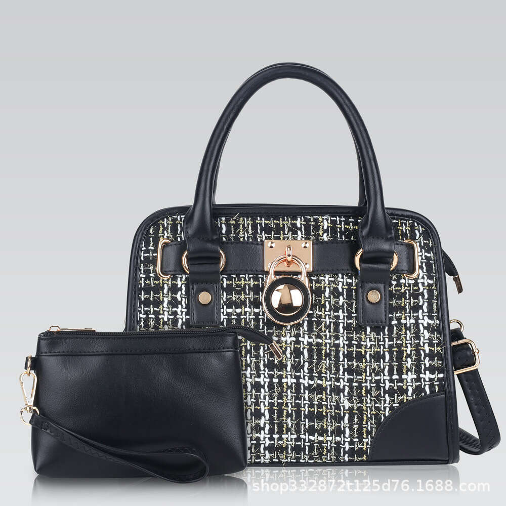 New tote hanging clock fashion women's bag, simple high-end commuting mother and child bag