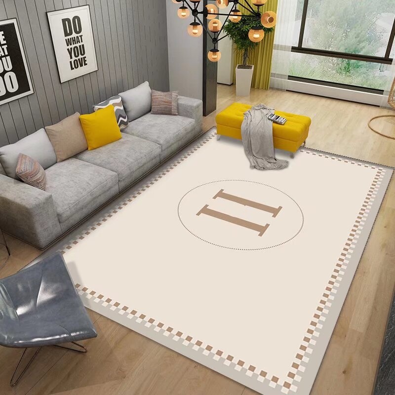 Light Luxury High-Grade Living Room Carpet Big Sofa Table CarpetS Large Size Full-Covered Stain-Resistant Mat Crystal Velvet Cushion Bedroom