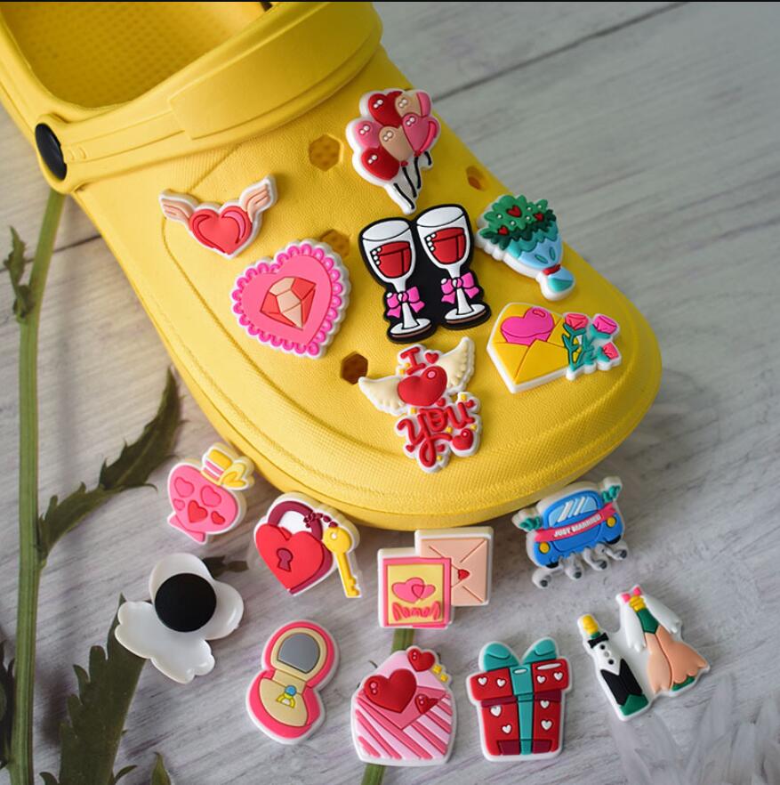 Shoe Parts Accessories valentine's day shoes flower clog shoes flower buckle shoes accessories