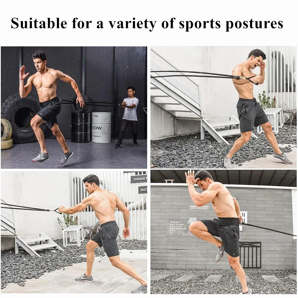 2-5m resistance band bungee jumping fitness speed coaching machine for agile running training sprint training latex gym rope exercise equipment 241118
