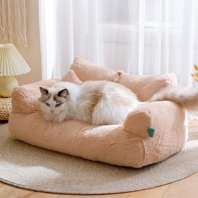 Winter House Plush Sofa Washable Pet Nest Bed Thick Comfortable Mat Dog Sleep Cat Furniture 241115