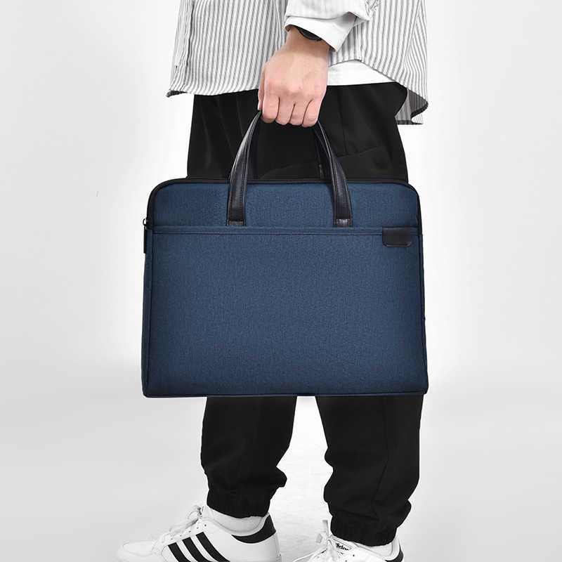 New portable file bag, simple business commuting briefcase, lightweight and printable laptop bag