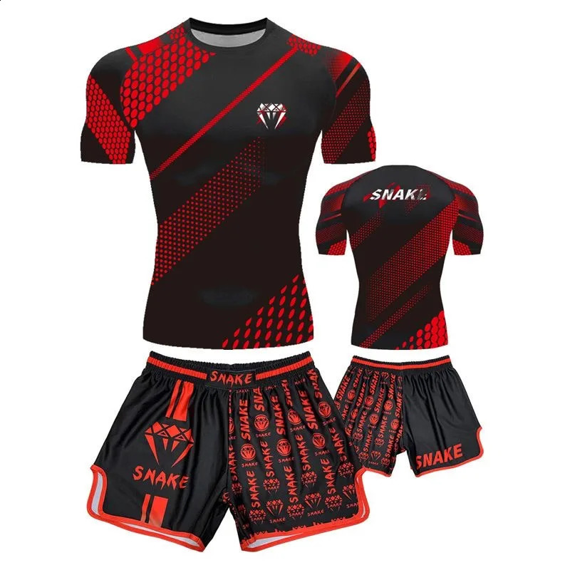 2024 MMA Boxing Short Sleeve Childrens Suit Sports Mens and Womens Fighting Breathable Quick Drying Training Set 241116