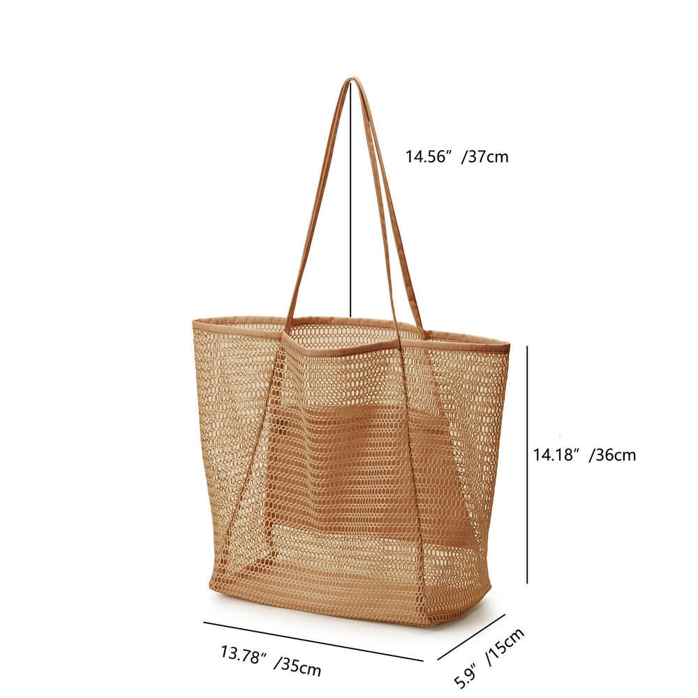 Hot selling summer shoulder mesh beach bag women's shopping handbag Shiling