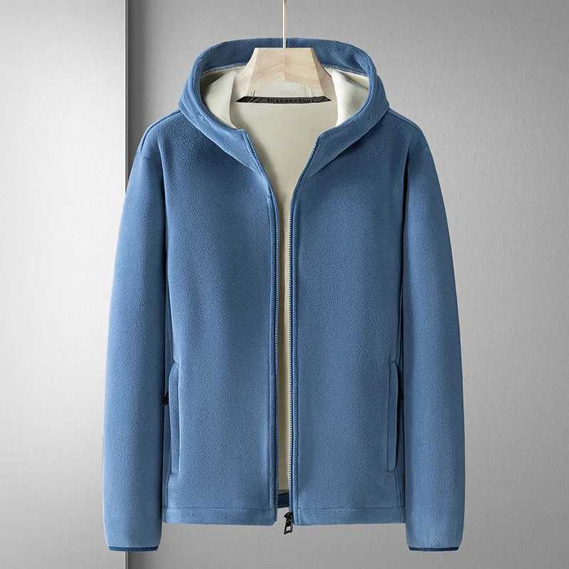 High Quality New Winter Basic Thick Warm Hoodie Mens Zipper Polar Fce Sportswear Plus Size Solid Casual Hot Hoodie 7XL 8XL T241118
