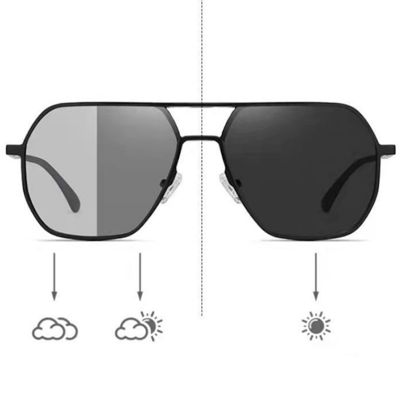 Polarized Square Sunglasses Steampunk Men Luxury Fashion Shades UV400 Women Classic Sun Glasses Vintage Driving Fishing Sports Photochromic Punk S57 I