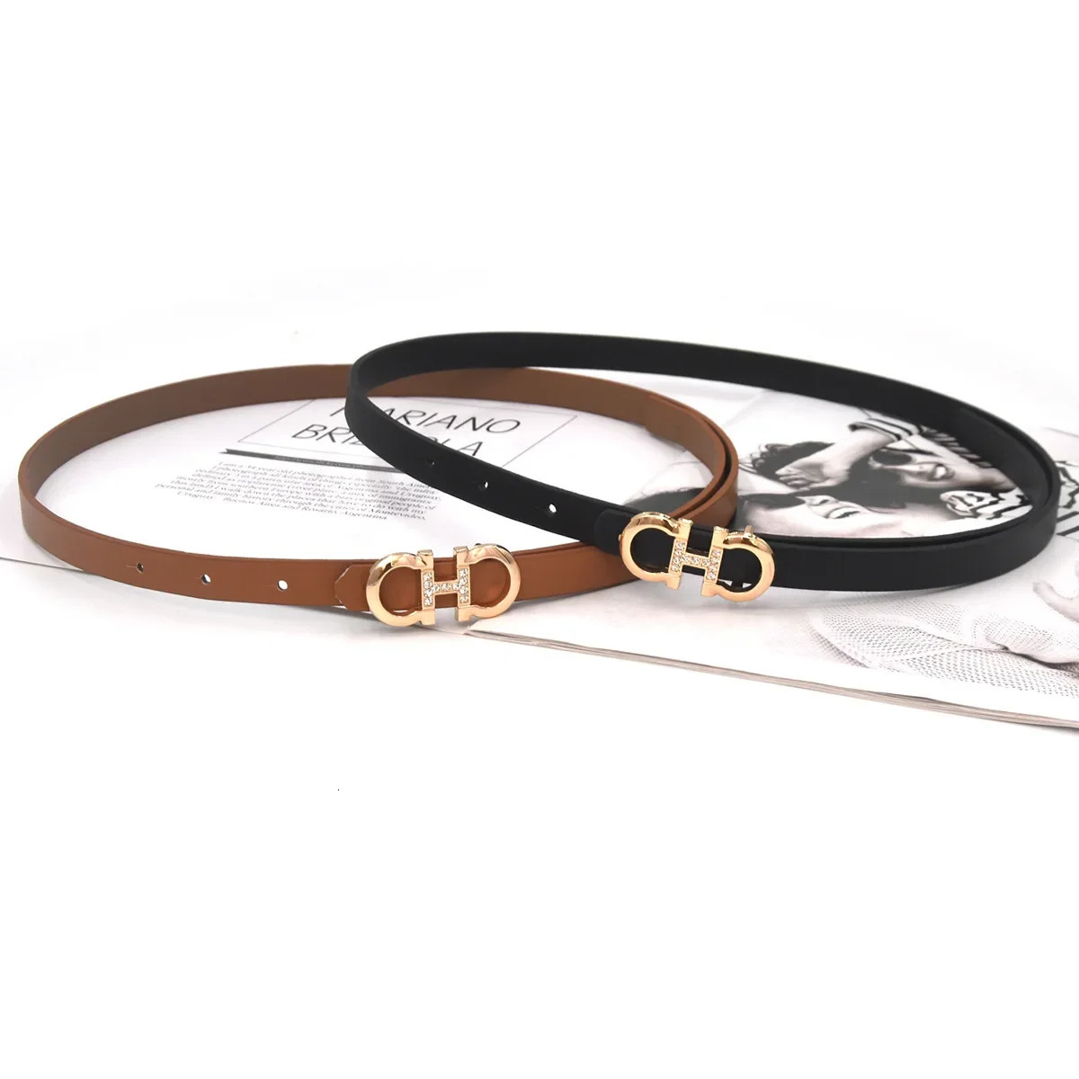 Women's Waist Strap Thin Belt for Lady Girls Pants Jeans Dress Belt Alloy Pin Buckle Waistbands Adjuestable 240410