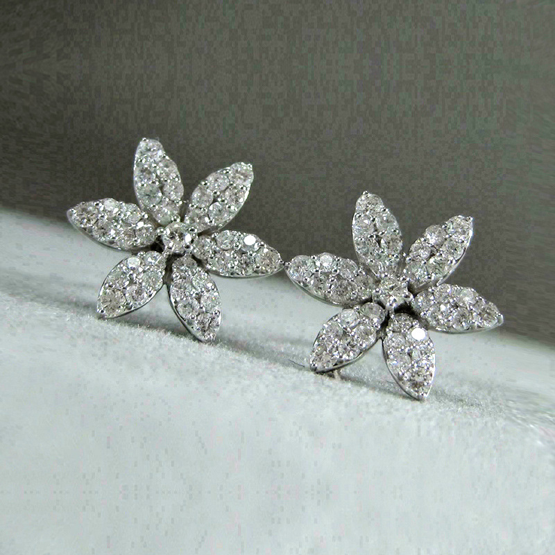 2024 Stud Earrings: Sterg Sier Pave White CZ Dia Snow wer dh910320090