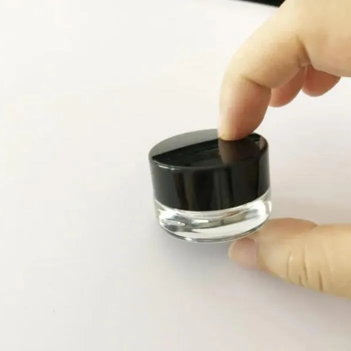 3ML transparent tempered glass container dab wax oil concentrate hardened glass jar for wax/cosmetic storage LL