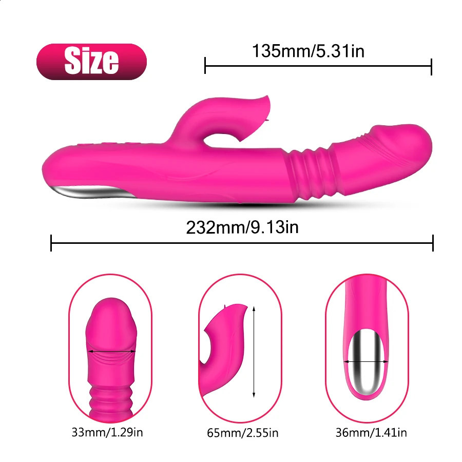 Warming and Stretching Vibrator For Women 10 mode Clitoris Tongue Stimulator reality Dildo Female Sex Toys Adults 241118