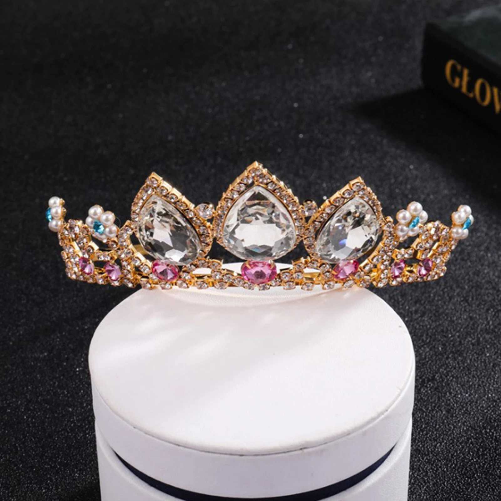 Princess Crown for Women Girls Kids Sparkling Diamond Tiaras Bridal Wedding Hair Jewelry Accessories Simple Crystal Headband W241118