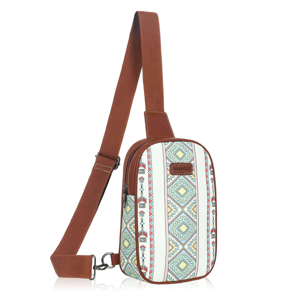 2024 New Bohemian Women's Chest Single Shoulder Waterproof Crossbody Bag, Ultra Light Canvas Design