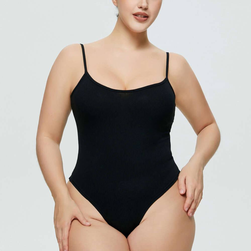 Large Size Sexy Triangle with Threaded V-neck Strap Jumpsuit for Women's Bodysuit F41828