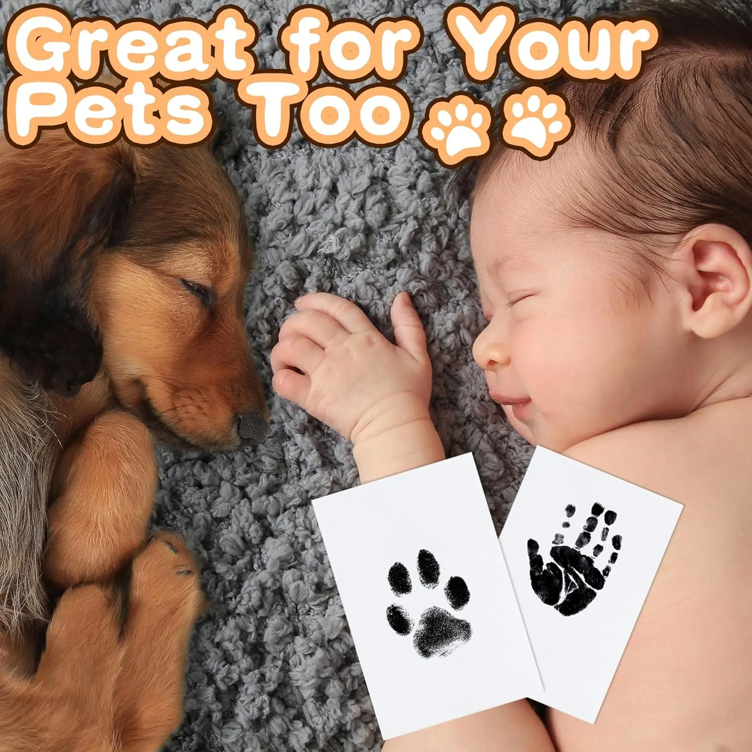 2 boxes Pet Paw Print Pad - Non-Toxic, Ink-Free, Safe, and Easy-to-Use Handprint and Footprint Kit for Creating Lasting Memories with Your Furry Frien