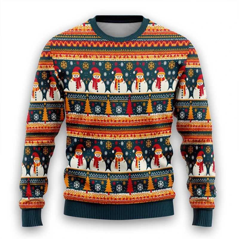 New Arrival Holiday Funny Ugly Christmas Sweater for Wen Men Santa Claus Snowman Mens Sportswear Christmas Family Ugly Sportswear Plovers Tops Z241118
