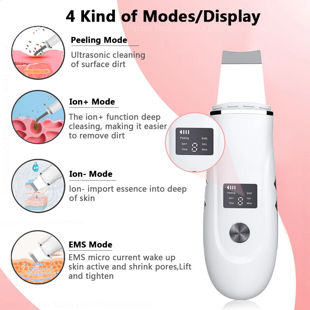 Blackhead r Ultrasonic Skin Scrubber Pore Peeling Spatula Blackhead Removal Shovel Face Deep Cleaning Device 250523