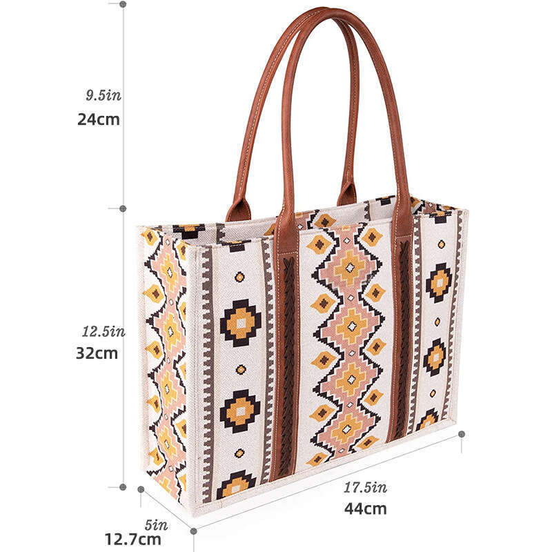 New Bohemian style women's printed tote bag, personalized trend, large capacity crossbody bag