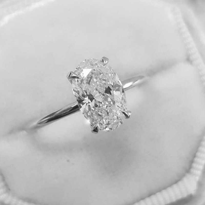 Top quality Luxury Oval Crystal Cubic Mosan Diamond CZ Ring Shiny Gold Color Engagement moissanite Rings for Women Wedding Cocktail Party Gift Fashion