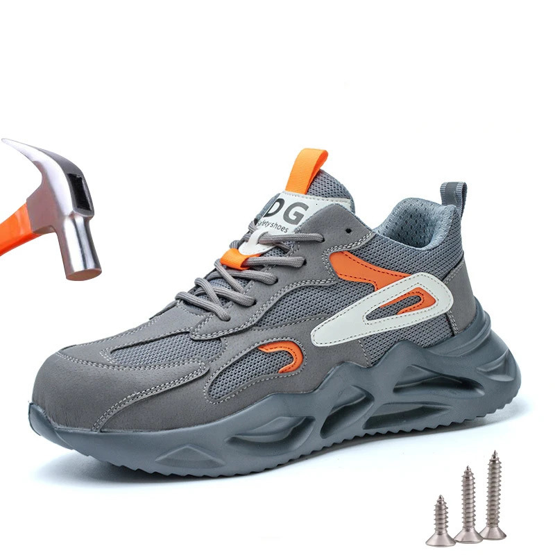 Spring Summer Work Safety Shoes Men Steel Toe Construction Boots Protective Breathable Sneakers 241118