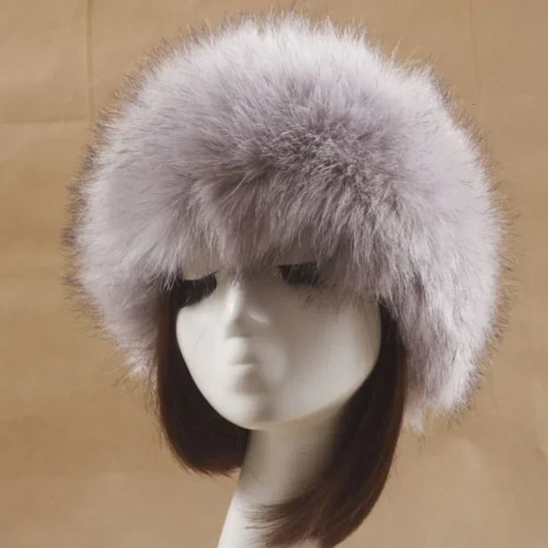 Winter Thick Furry Hairband Fluffy Russian Faux Fur Women Girl Headband Hat Outdoor Earwarmer Ski 241116
