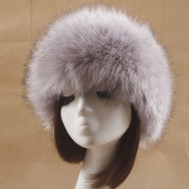 Winter Thick Furry Hairband Fluffy Russian Faux Fur Women Girl Headband Hat Outdoor Earwarmer Ski Hats y241116