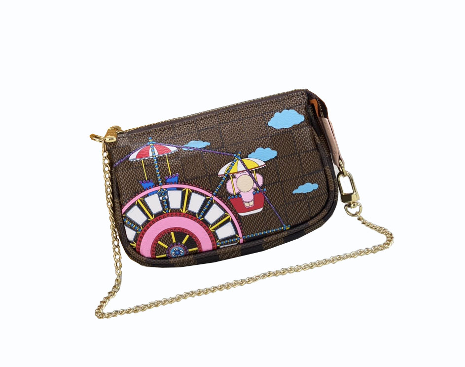 Luxury Designer Women's Shoulder Bag with Flower Letters Chains - Small Leather Crossbody Clutch clutch wholesale 009-1