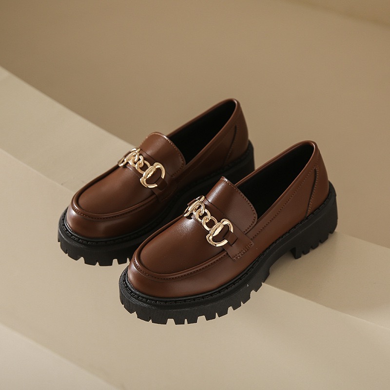 office ladies leather ea306 flats loafers retro plus size 34-42 Korean student fringe brogue shoes anti-skid thick heel sneakers women