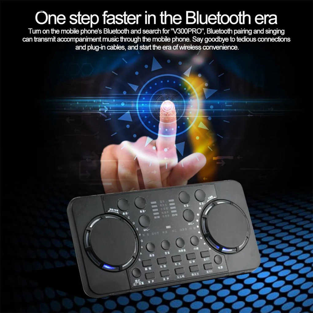 Sound Cards Sound card live streaming V300 Pro Bluetooth compatible audio mixer Music studio recording accessories Noise mixer L240910