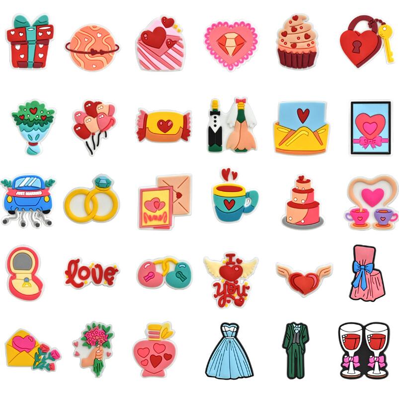 Shoe Parts Accessories valentine's day shoes flower clog shoes flower buckle shoes accessories