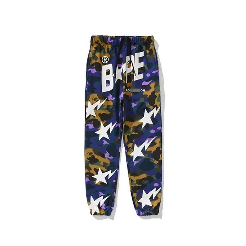 Men's Pants 2022 New Japan Trend Brand Letter Star Lightning Print Mens Cuff Sports Pants Casual Comfort Pants T241118