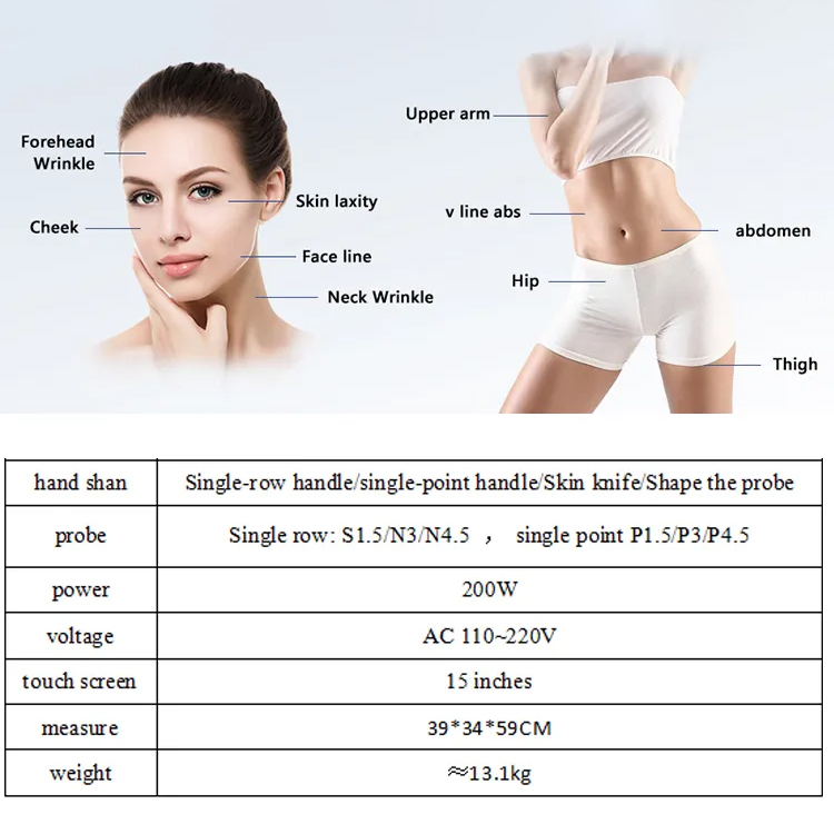 High Frequency HIFU Skin Rejuvenation Face Lifting Focused Ultrasound Smas 7D HIFU Crow's Feet Removal Anti-aging Skin Smoothing Machine 2 HIFU H