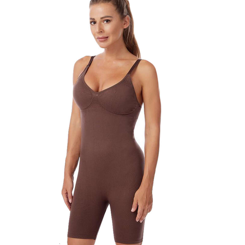 One Piece Shapewear with Tucked in Abdomen, Lifted Buttoc, Flat Corner Pants, Open Crotch, Postpartum Slimming Clothes, Chest Support, F41817