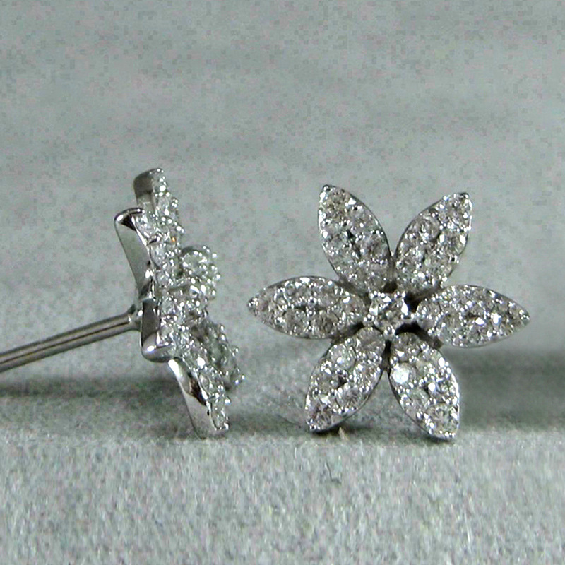 2024 Stud Earrings: Sterg Sier Pave White CZ Dia Snow wer dh910320090