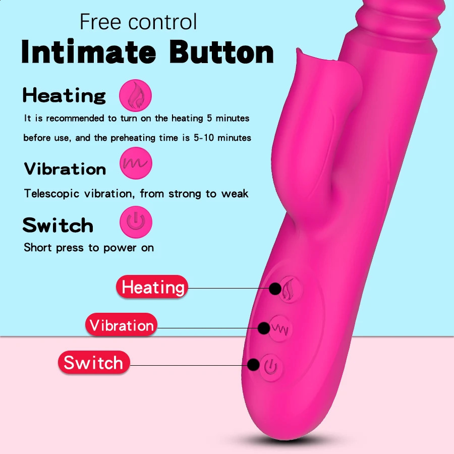 Warming and Stretching Vibrator For Women 10 mode Clitoris Tongue Stimulator reality Dildo Female Sex Toys Adults 241118