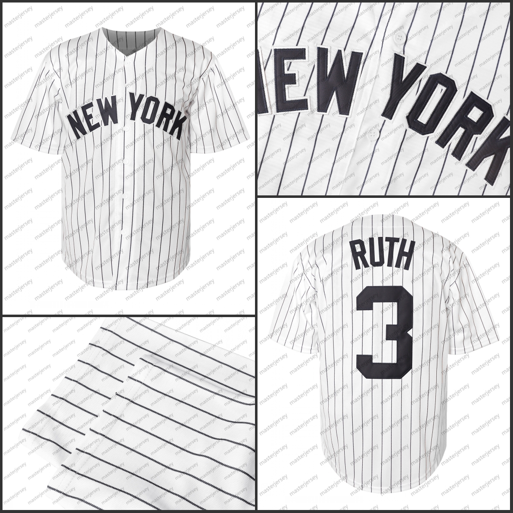 RUTH #3 Baseball Jerseys Men's Sewing Embroidery High Quality In Stock Fast Shipping Slight Stretch Polyester - Perfect for Sports Jersey