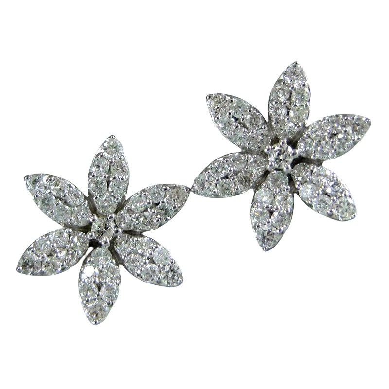 2024 Stud Earrings: Sterg Sier Pave White CZ Dia Snow wer dh910320090